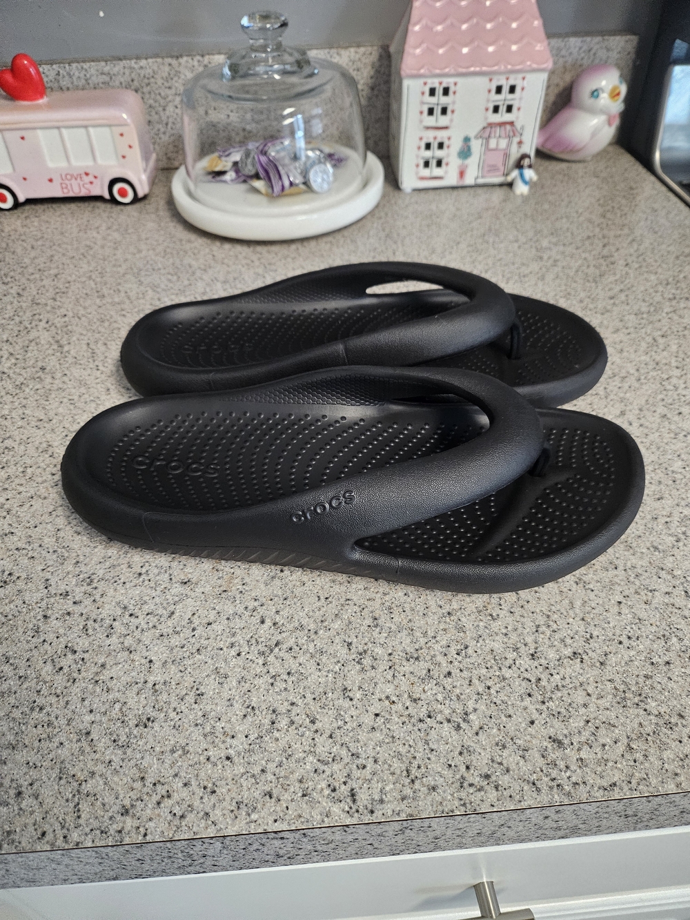 Crocs Women’s Black Flip Sandals - Lightweight Comfort